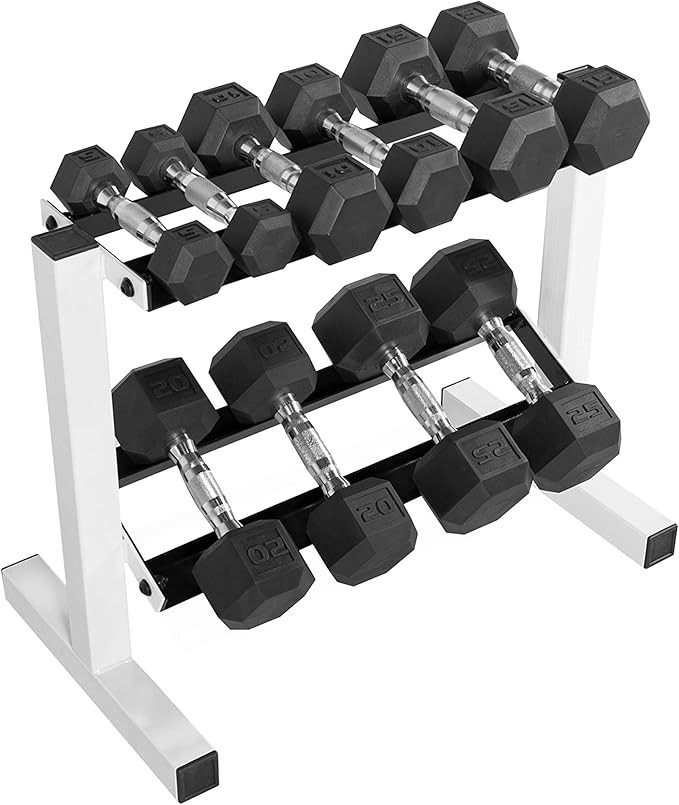CAP Barbell 150 lb Dumbbell Set with 2-Tier Rack | Multiple Options | Amazon (US)