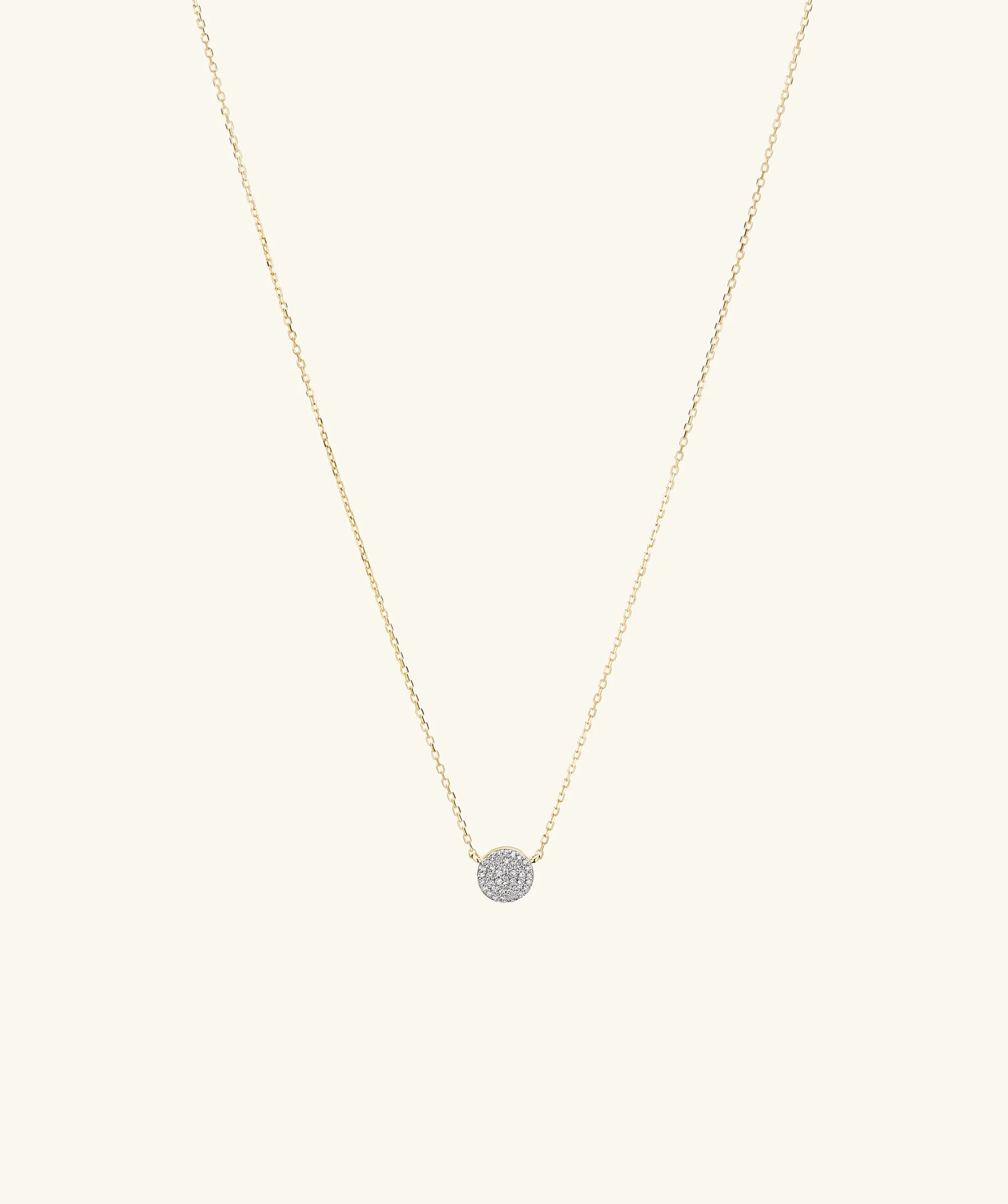 Large Pavé Diamond Round Necklace | Mejuri Fine Crew