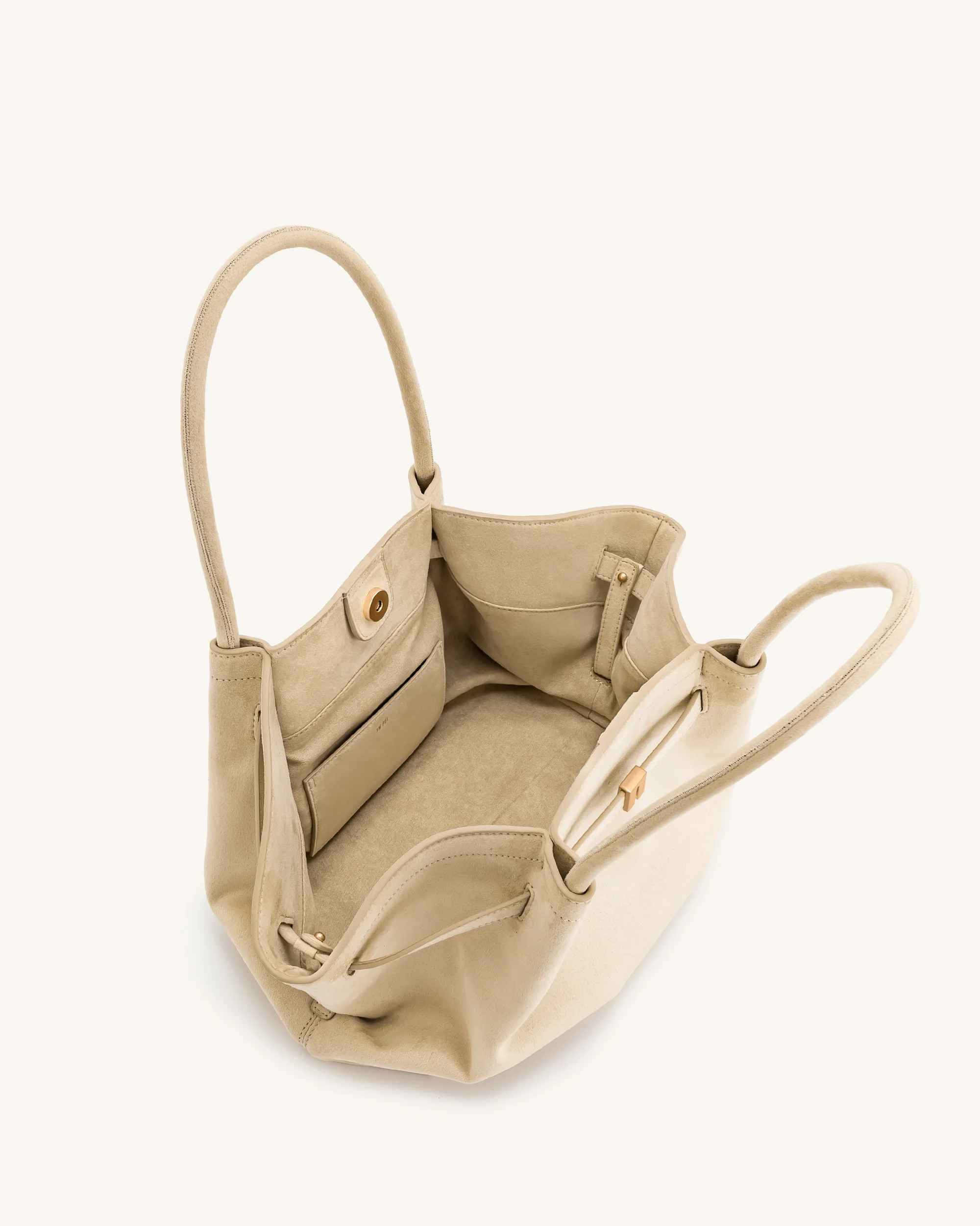 Large Tote Bag White Faux Suede Women bag Beige - JW PEI Hana | JW PEI US