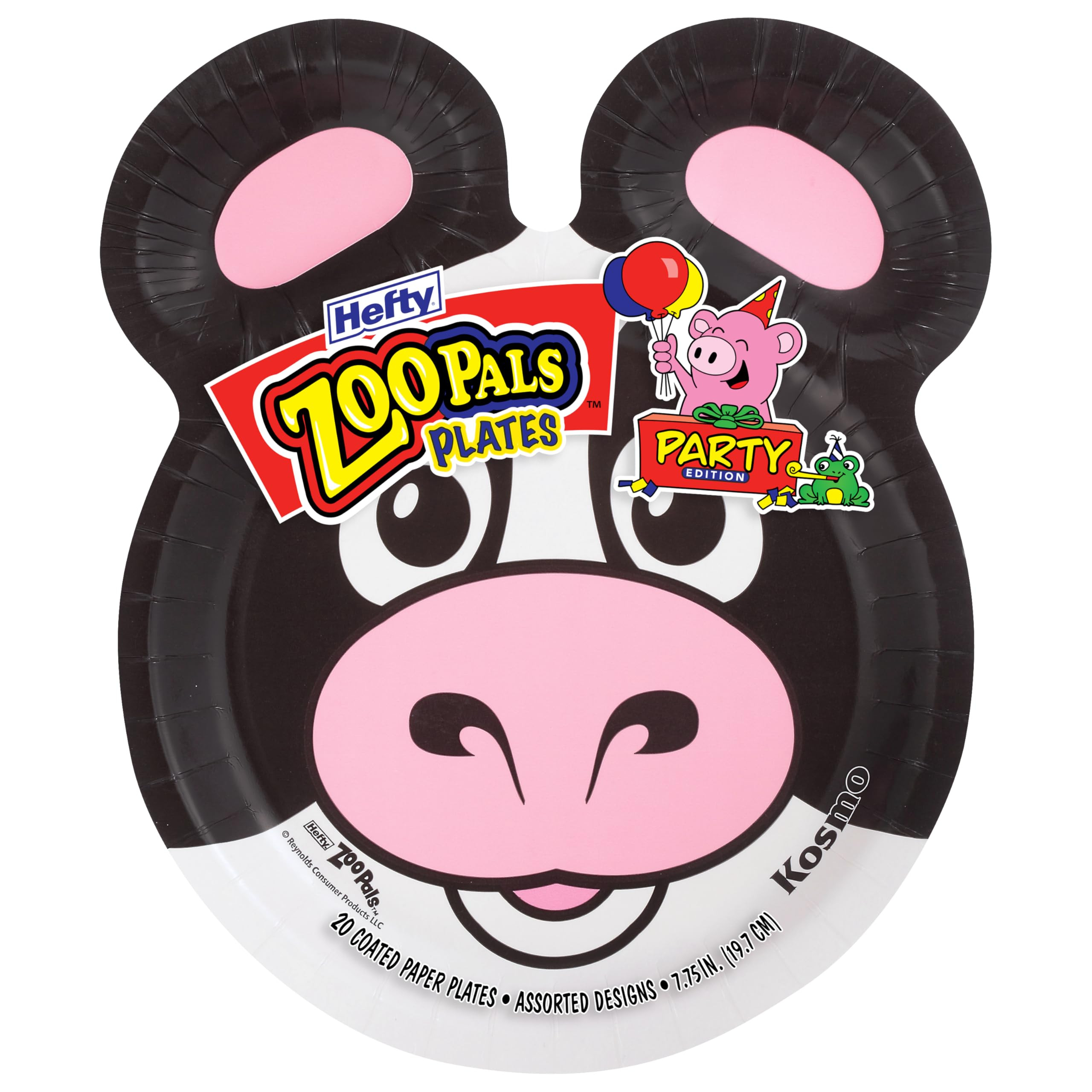 Hefty Zoo Pals Party Edition Paper Plates for Kids, Assorted Animal Designs, 7.75 Inches with Two... | Amazon (US)