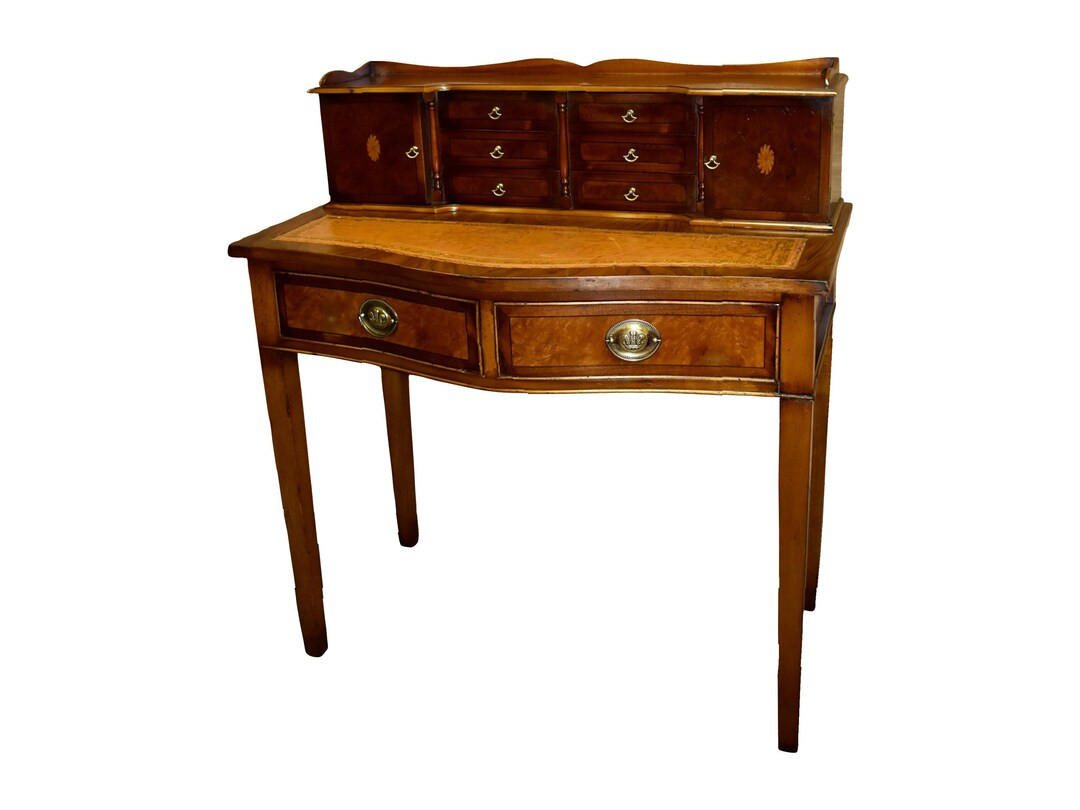 Vintage Inlaid Walnut Two Tier Ladies Writing Desk W/leather - Etsy | Etsy (US)