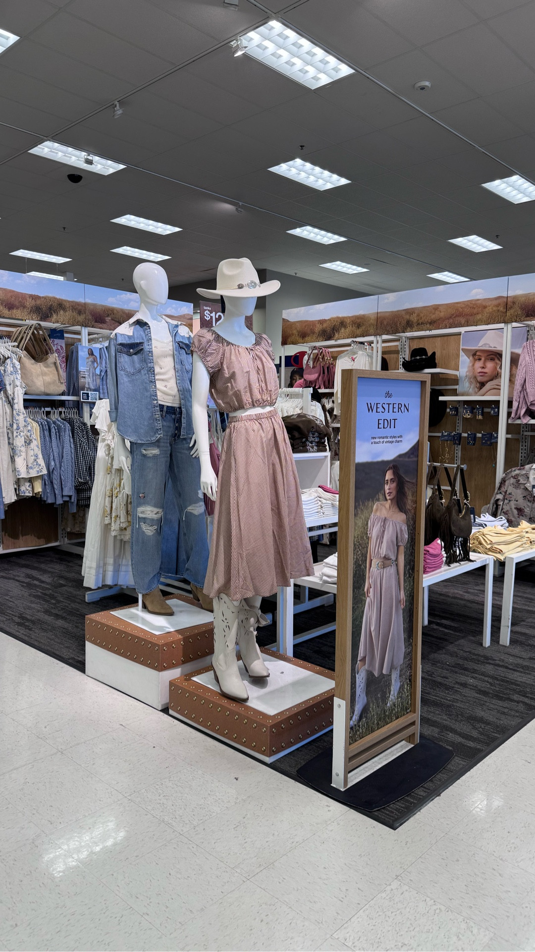 New @Target western edit just dropped and it is SO good 🤍 From soft prairie dresses and denim layers to neutral boots and western hats, this collection is perfect for transitioning into spring. I love the feminine textures mixed with casual denim for effortless everyday style. If you’re looking for affordable western inspired outfits, Target has some beautiful new arrivals right now. Rodeo outfit inspired, country concert outfit, 

#LTKstorytime #LTKSeasonal #LTKPetite