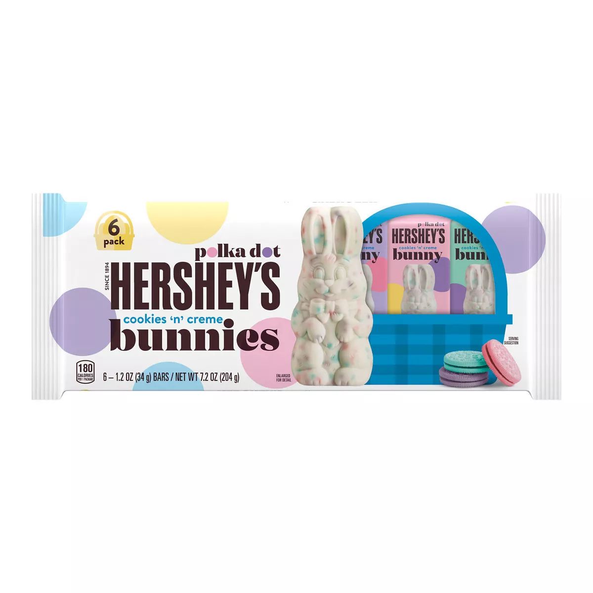 Hershey's Cookies'N'Crème Polka Dot Bunnies Easter Candy - 6ct/7.2oz | Target