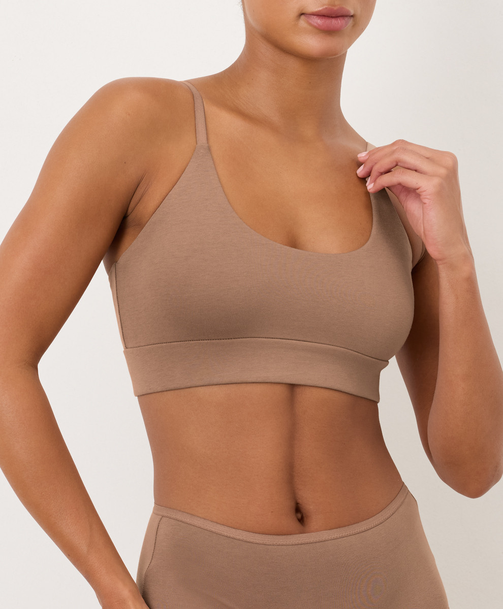 Women's Driftwood Brown Everyday Modern Scoop Bralette 2XL | Pact Apparel