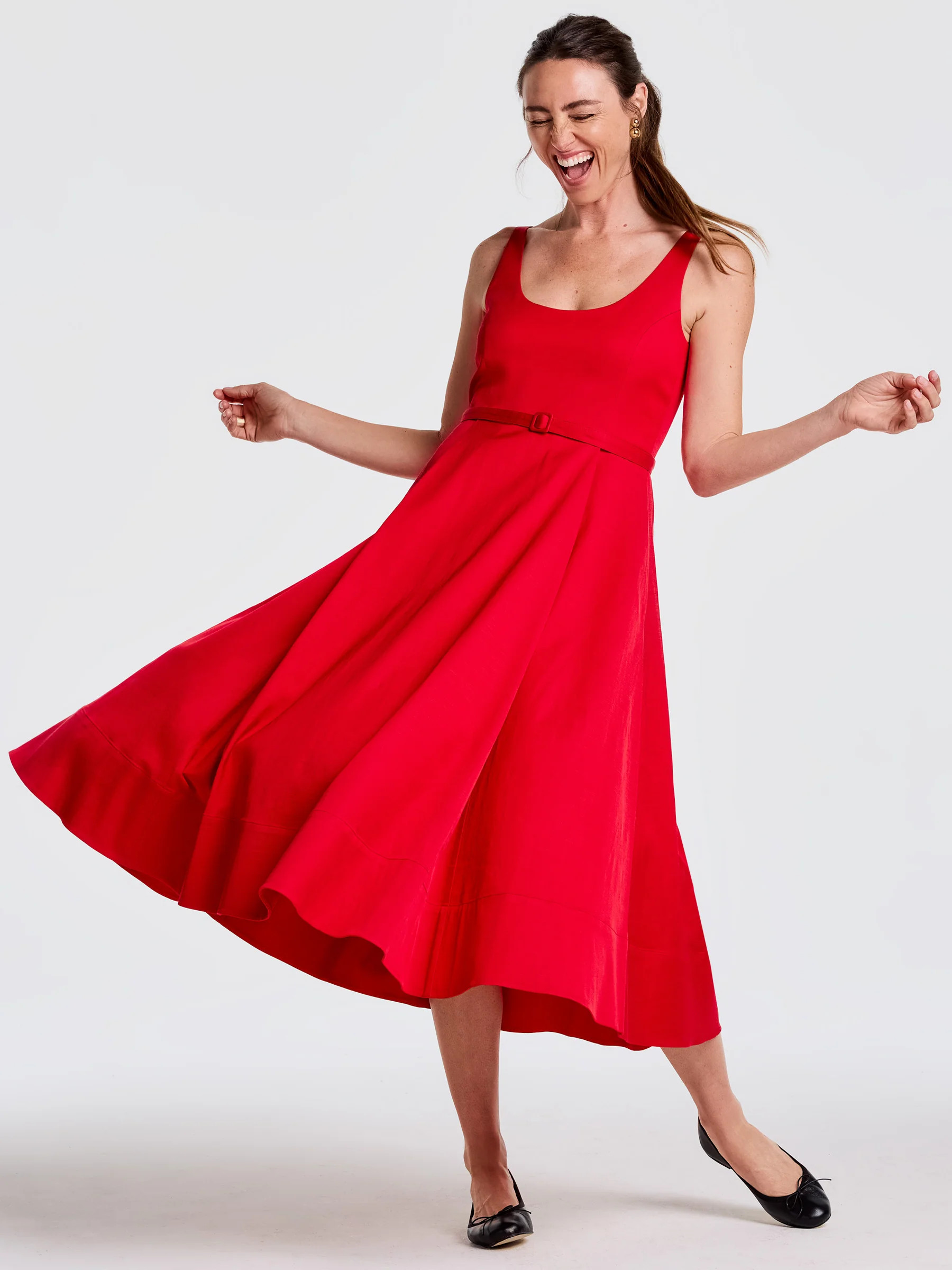 Red Solid Charlotte Dress | Women's Dresses | J.McLaughlin | J.McLaughlin