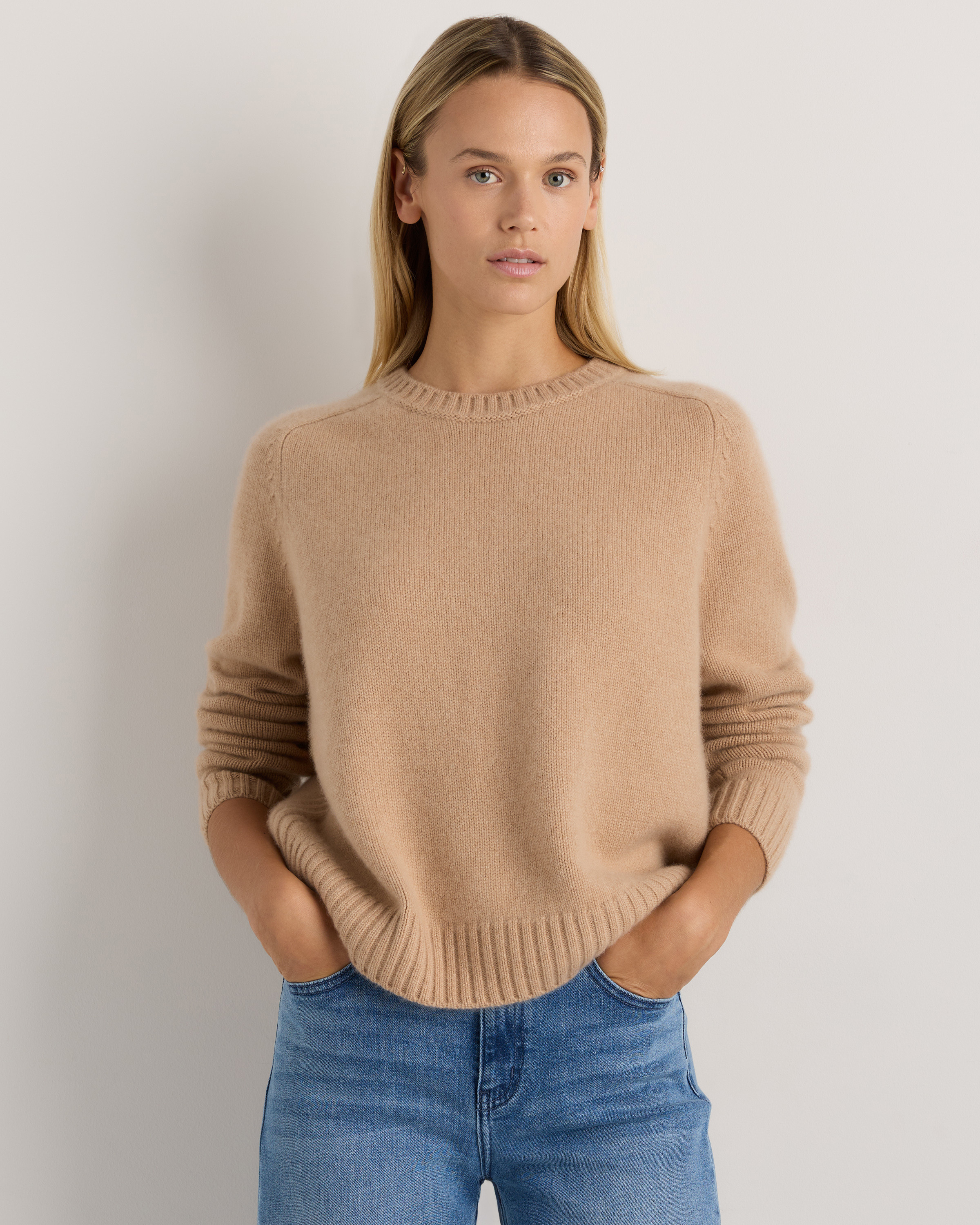 Luxe Baby Cashmere Crewneck Sweater in Creamy Cortado | Quince