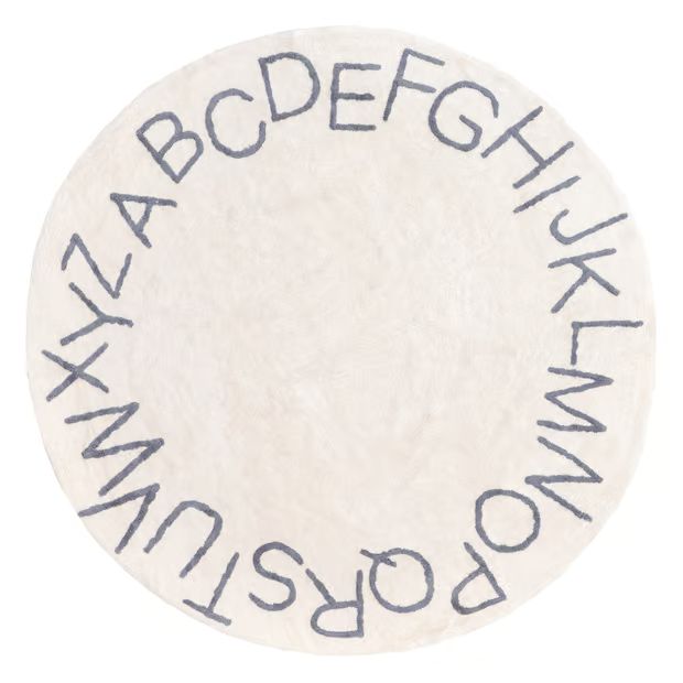 Grey Alphabet Nursery Washable  Area Rug | Rugs USA