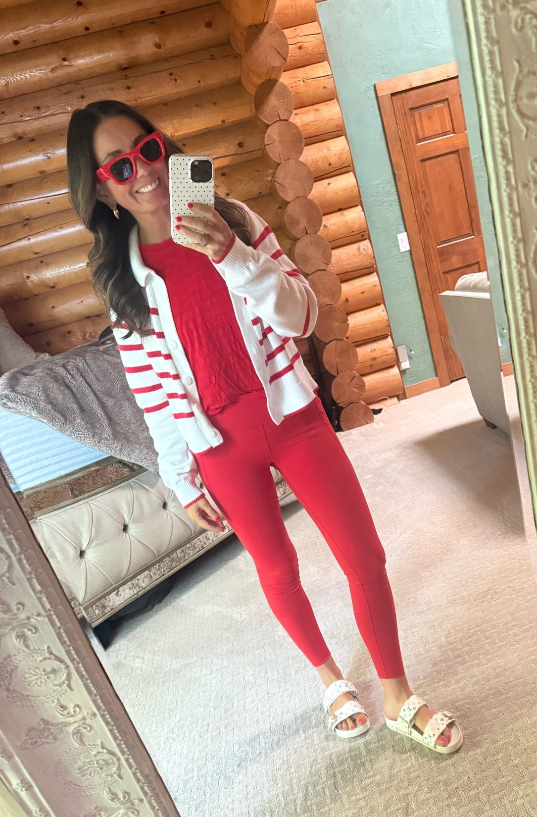 ❤️🤍❤️🤍

Leggings: extra small
Tee: small
Sweater: small

Athleisure
Dicks
DSG
Red workout set
Louis Vuitton
Louis Vuitton sandals
Red sunglasses
Red ray bans
Ray bans

#LTKmorningroutine #LTKActive #LTKOver40