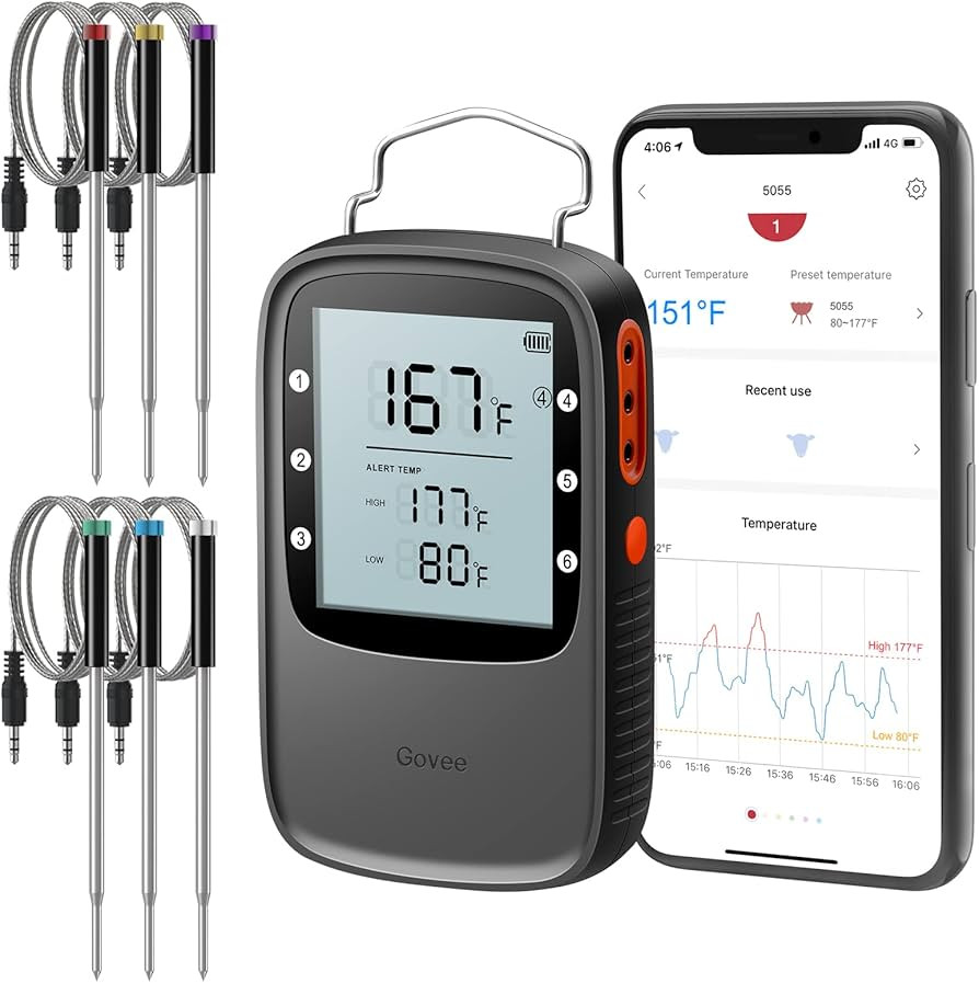 Govee Bluetooth Meat Thermometer, Wireless Meat Thermometer for Smoker Oven, Digital Grill Thermo... | Amazon (US)