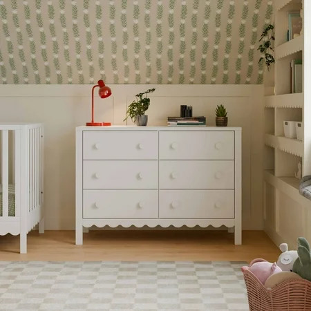 daVinci Sammy Scallop 6-Drawer Dresser in White | Walmart (US)