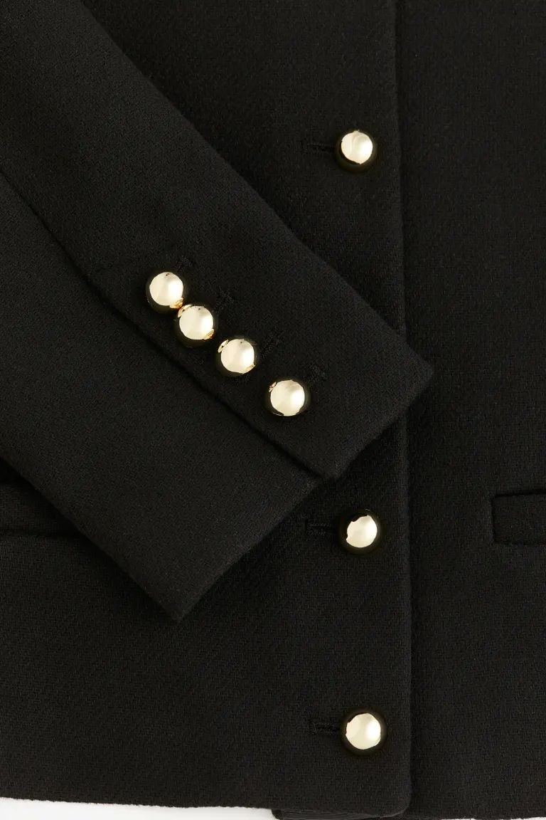 Button-detail Jacket - Black - Ladies | H&M US | H&M (US + CA)