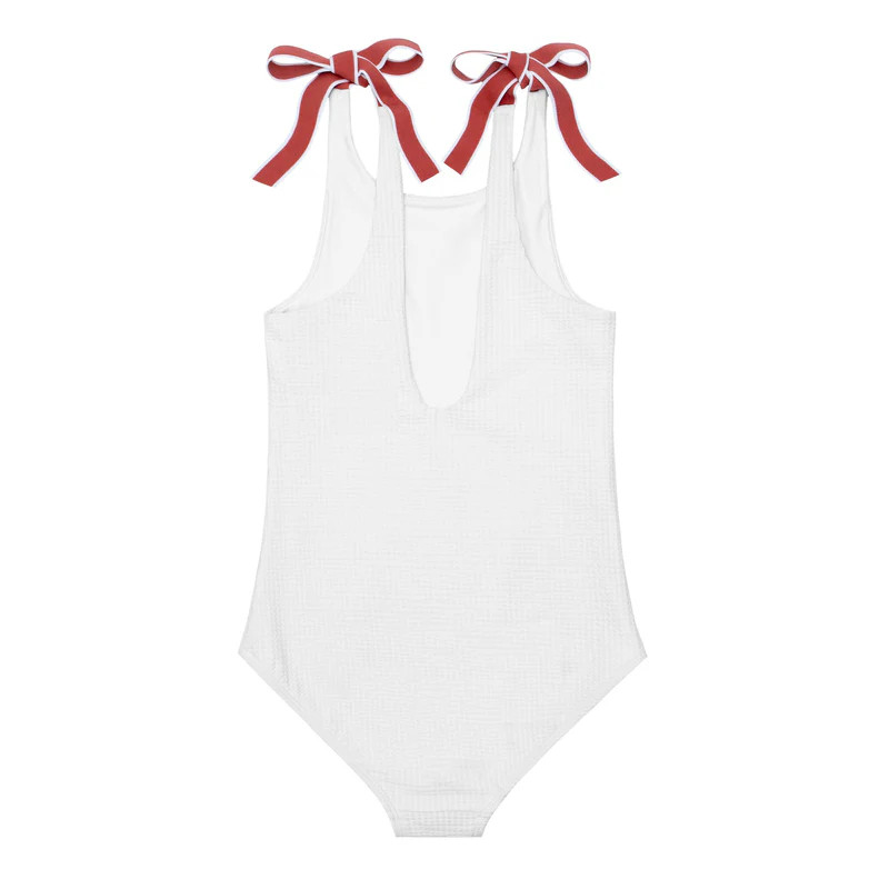 girls capeside white tie knot one piece | minnow