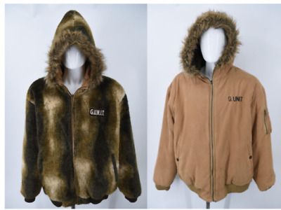 G UNIT Reversible RARE Hooded Faux Fur Suede Bomber Jacket Womens 3XL  | eBay | eBay US