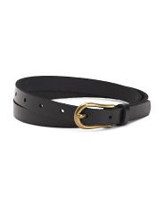 Leather Thin Belt With Rounded Buckle | Marshalls