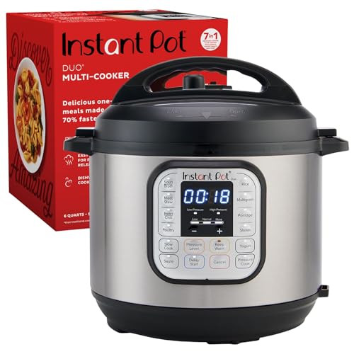 Instant Pot Duo 7-in-1 Electric Pressure Cooker, Slow Cooker, Rice Cooker, Steamer, Sauté, Yogurt Maker, Warmer & Sterilizer, Includes App With Over 800 Recipes, Stainless Steel, 6 Quart | Amazon (US)