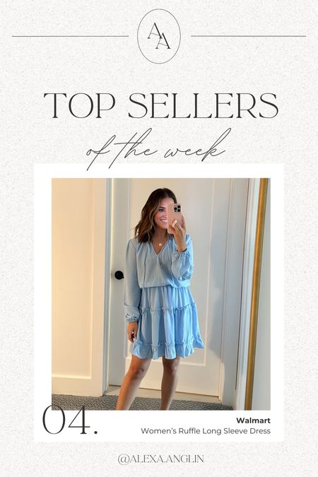 Top sellers of the week— women’s ruffle long sleeve dress from Walmart! // 

Wore this in Nantucket last weekend & it was so comfy & flattering! Has an elastic waistband- so definitely bump friendly too! I’m wearing size small 

#LTKFindsUnder50 #LTKStyleTip #LTKTravel