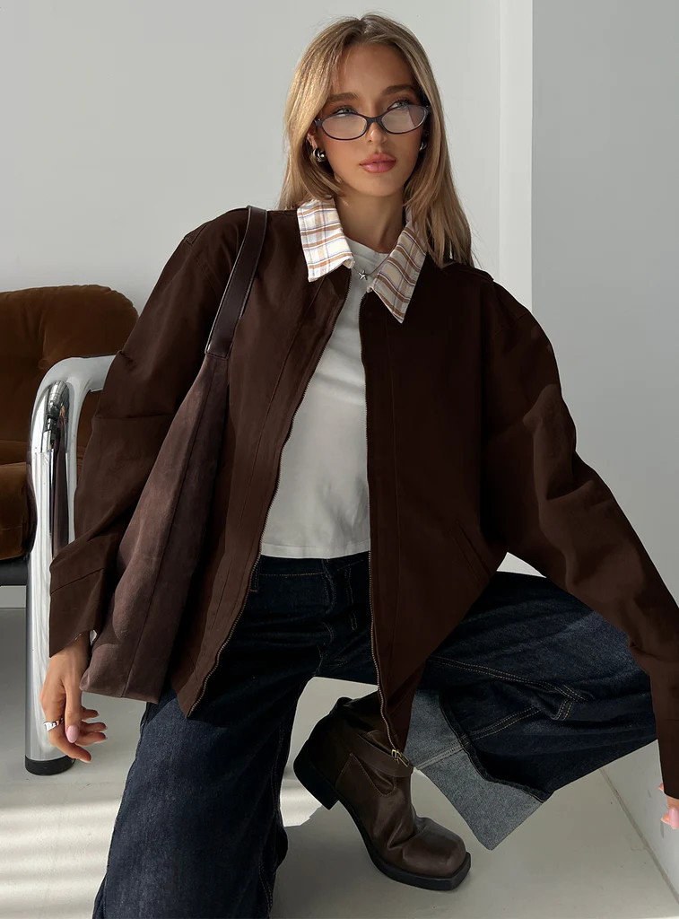 Soraia Workwear Jacket Brown | Princess Polly US