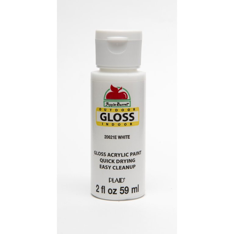 Apple Barrel Acrylic Craft Paint, Gloss Finish, White, 2 fl oz | Walmart (US)