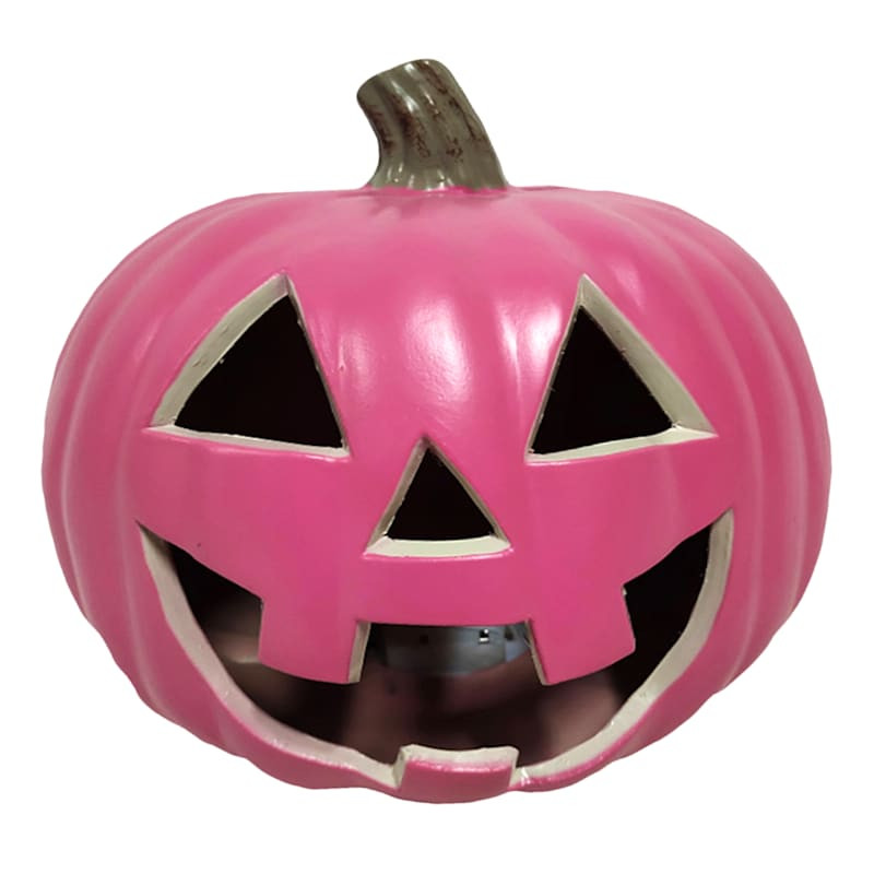 Halloween Pink Blow Mold Pumpkin, 9" | At Home
