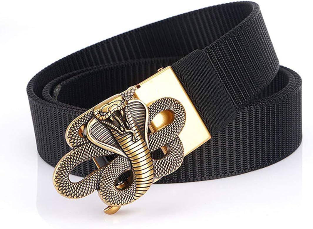 Hefujufang Nylon Ratchet Belt Cobra Buckle for Men or Women Web Belt with Automatic Slide Buckle | Amazon (US)