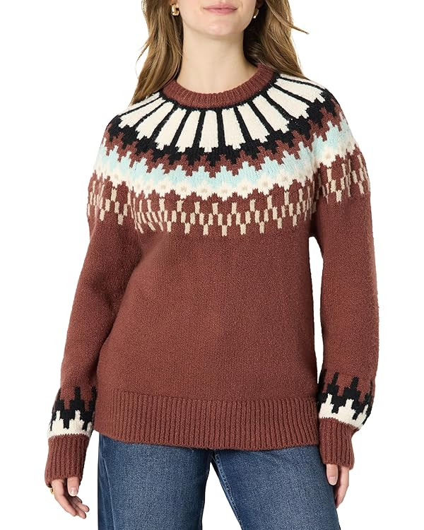 Amazon Essentials (Demi's Pick) Women's Oversized-Fit Fair Isle Crewneck Sweater | Amazon (US)