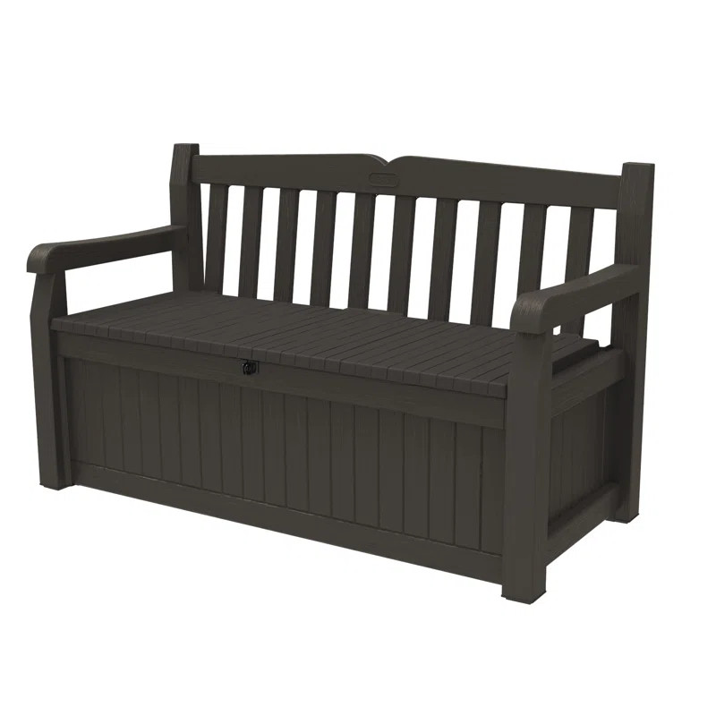 Keter Solana 70 Gallon Durable Resin Outdoor Storage Bench Deck Box For Furniture and Supplies | Wayfair North America
