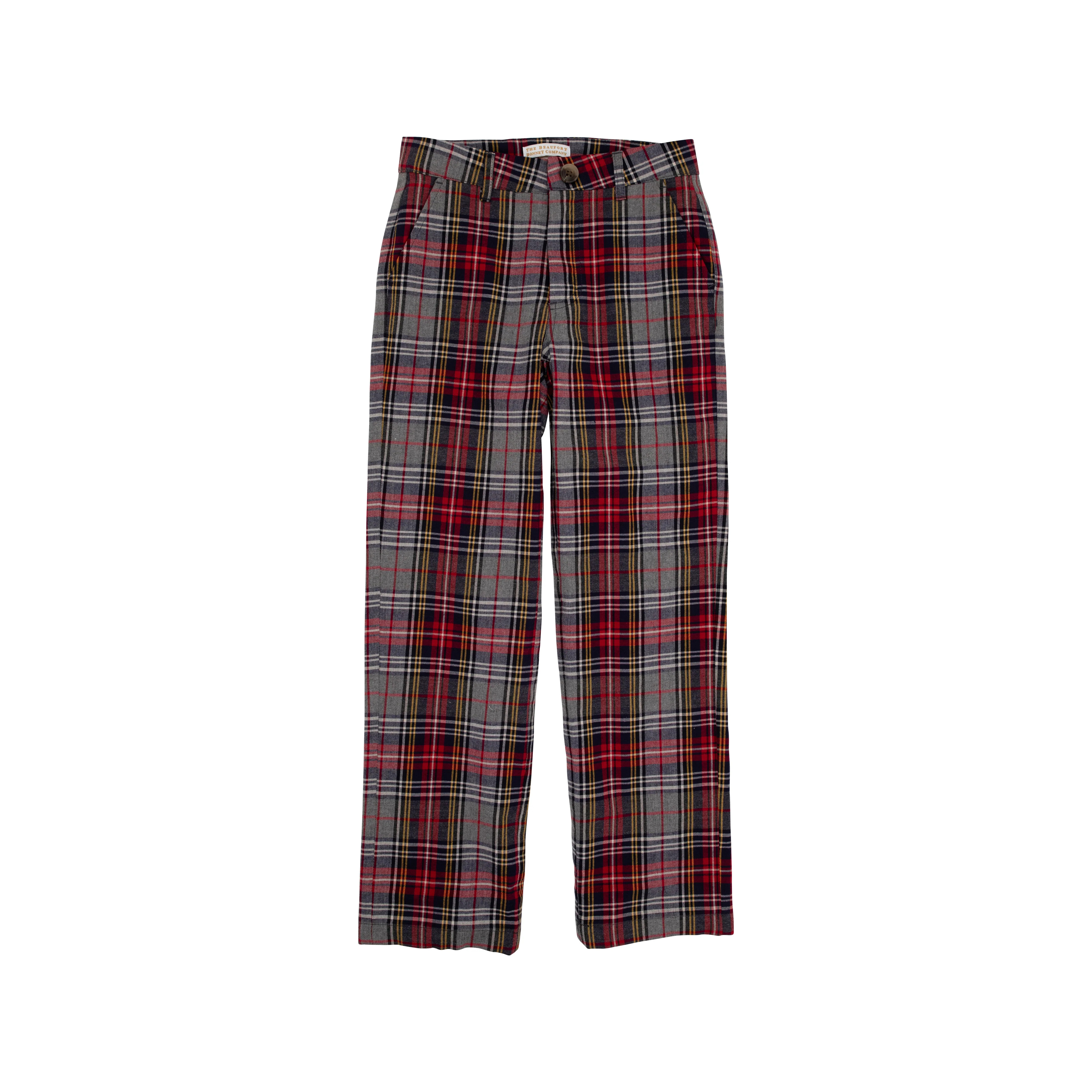 Prep School Pants (Flannel) - Park Lane Plaid with Richmond Red Stork | The Beaufort Bonnet Company