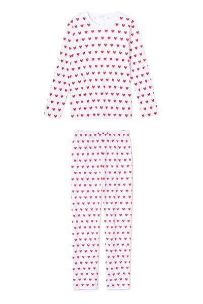 Pima Long-Long Weekend Set in Heart | LAKE Pajamas