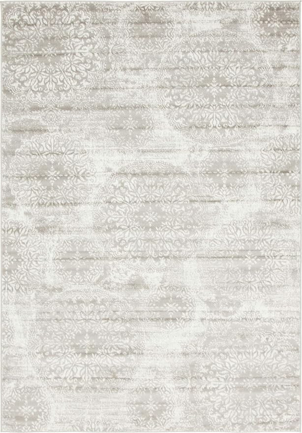 Unique Loom Sofia Collection Traditional Vintage Light Gray Area Rug (7' x 10') | Amazon (US)