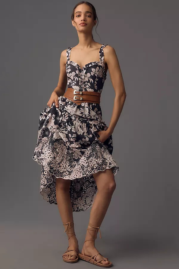 By Anthropologie Sleeveless Sweetheart A-Line Midi Dress | Anthropologie (US)