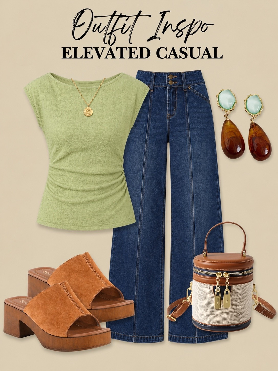 Facebook Caption:

This sage green top and dark denim combo feels so elevated without trying too hard. 🌿🤎 Add warm accessories and chunky heels, and you’ve got an easy look that works from lunch dates to dinner plans.