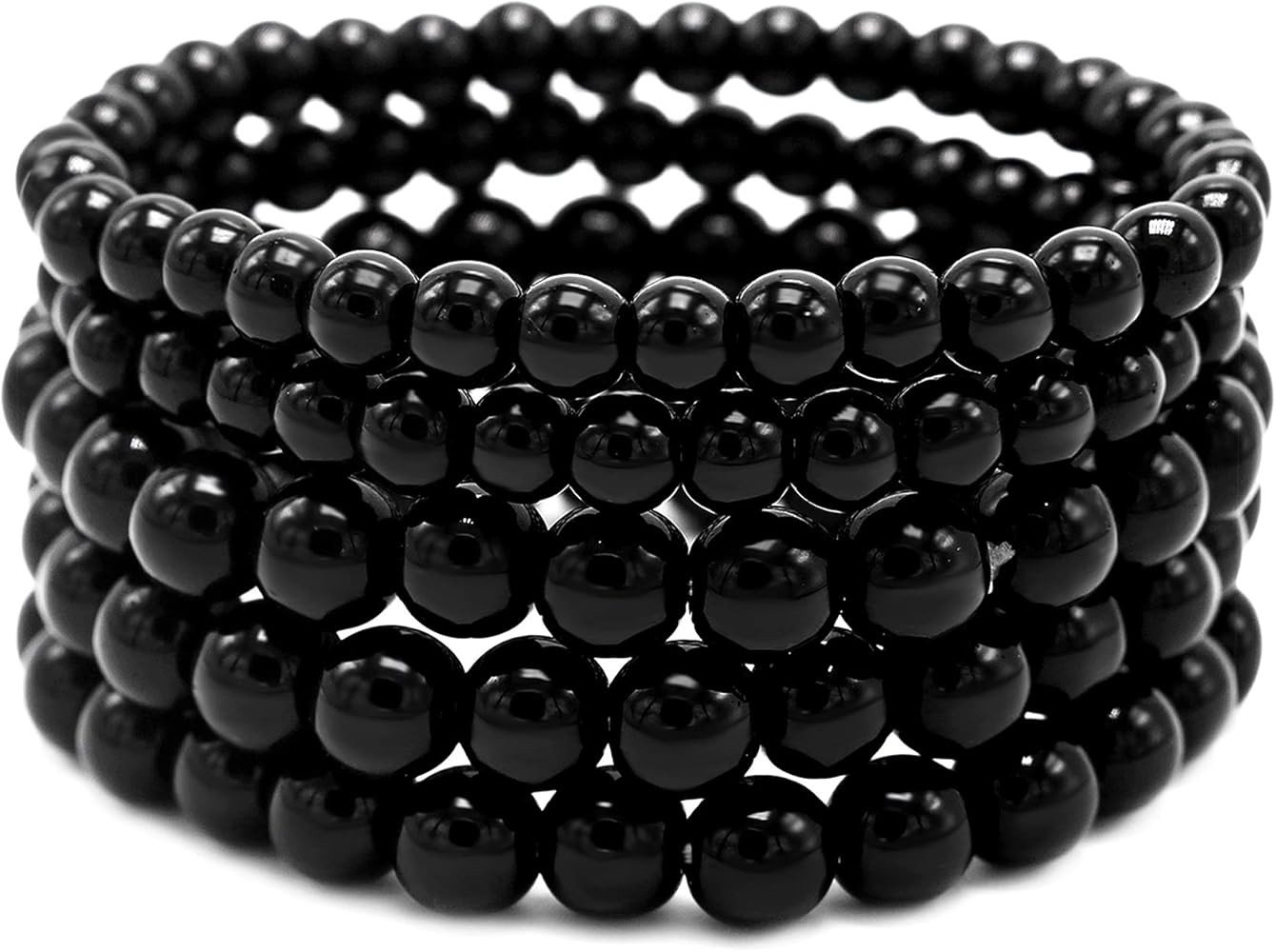 5 Pcs Faux Pearl Bracelet Set for Women Beaded Stretch Strand Bracelets for Bridesmaid,Bridal,Par... | Amazon (US)