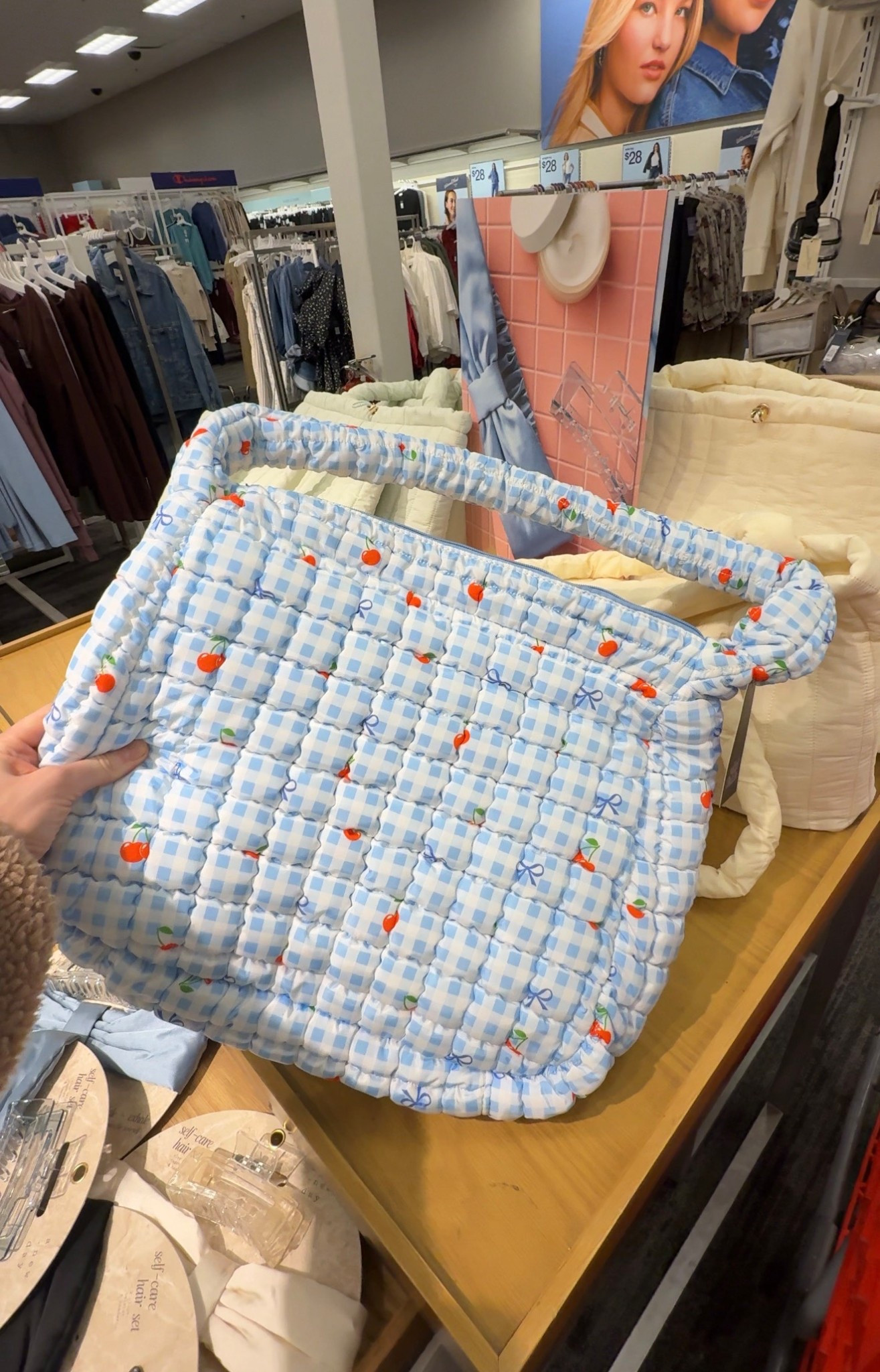 Spring quilted bag - love the blue check & cherries 😍🍒 Target find

#LTKSeasonal
