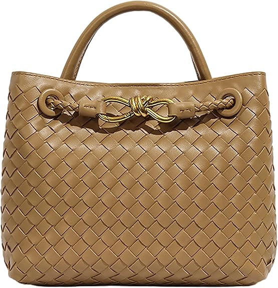 Woven Bags for Women Bowknot Small Tote Hobo Crossbody Bags PU Leather Handwoven Satchel Woven Pu... | Amazon (US)