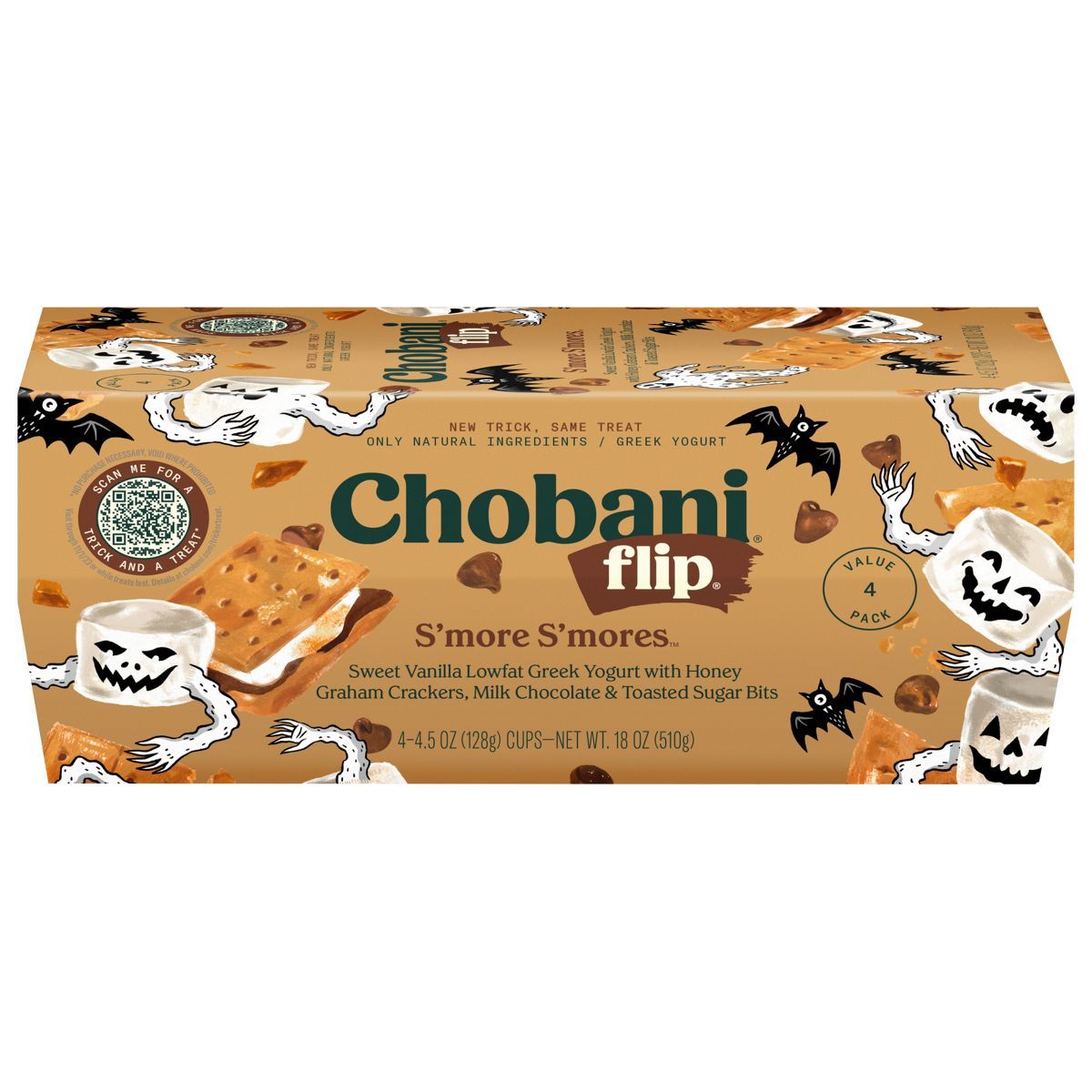 Chobani Flip Low-Fat Chocolate S'more S'mores Greek Yogurt - 4ct/4.5oz Cups | Target