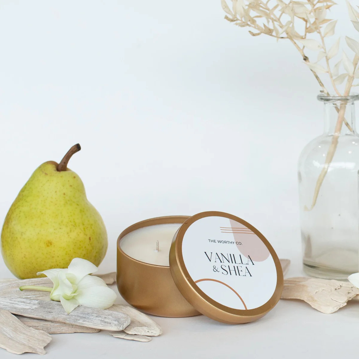 Tin Candle: Vanilla + Shea | The Worthy Co.