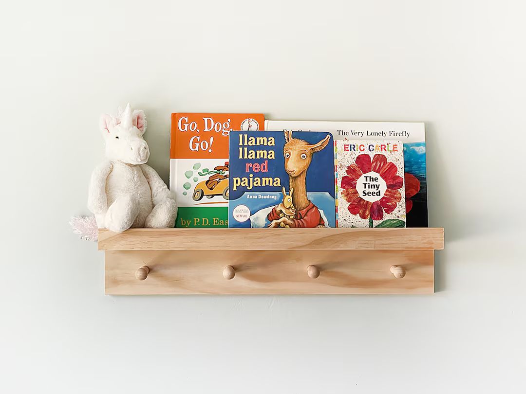 Shelf Shaker Peg Hanger, Montessori Style Shelf Clothes Hanger, Nursery Coat Rack, Baby Room Shel... | Etsy (US)