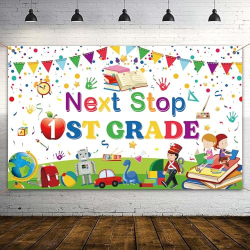 Kindergarten Graduation Decorations,71x44 Inch Preschool Congratulations Kinder Graduation Backdrop Banner for Kindergarten Grade Theme Congrats Grad Party Decorations Photo Booth Props Background | Amazon (US)