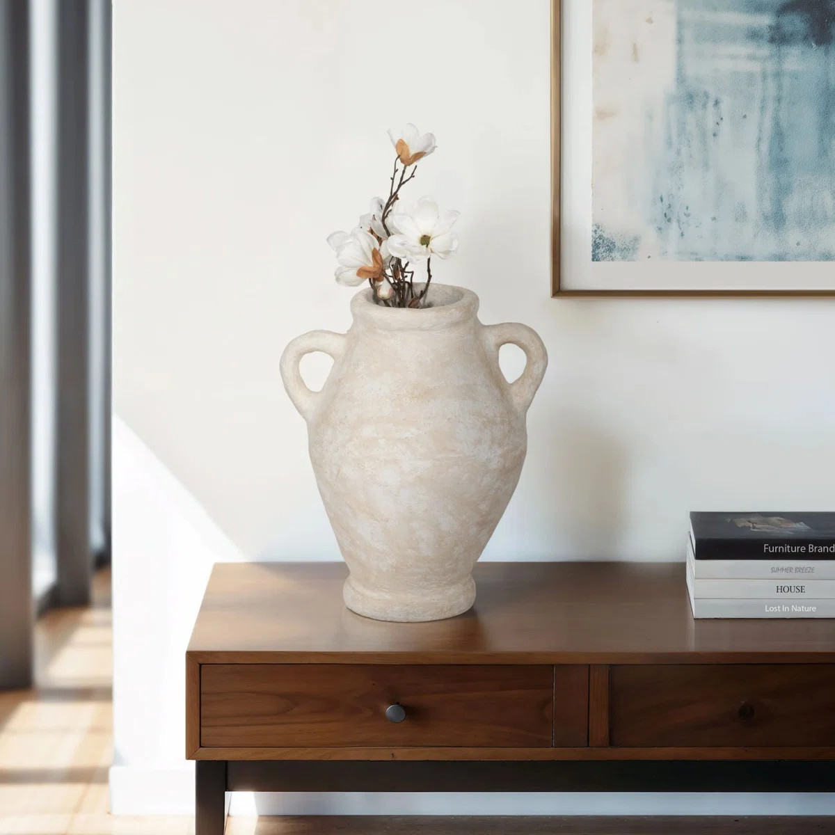 Beesan Decorative Terracotta Vase Handcrafted Amphora-Style with Dual Handles | Wayfair North America