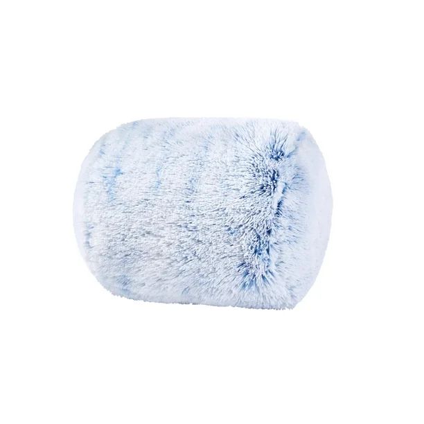 Mainstays Fluffy Faux Fur Bolster Decorative Pillow Set, 2 Pieces, Tip Blue, 11" x 11" | Walmart (US)