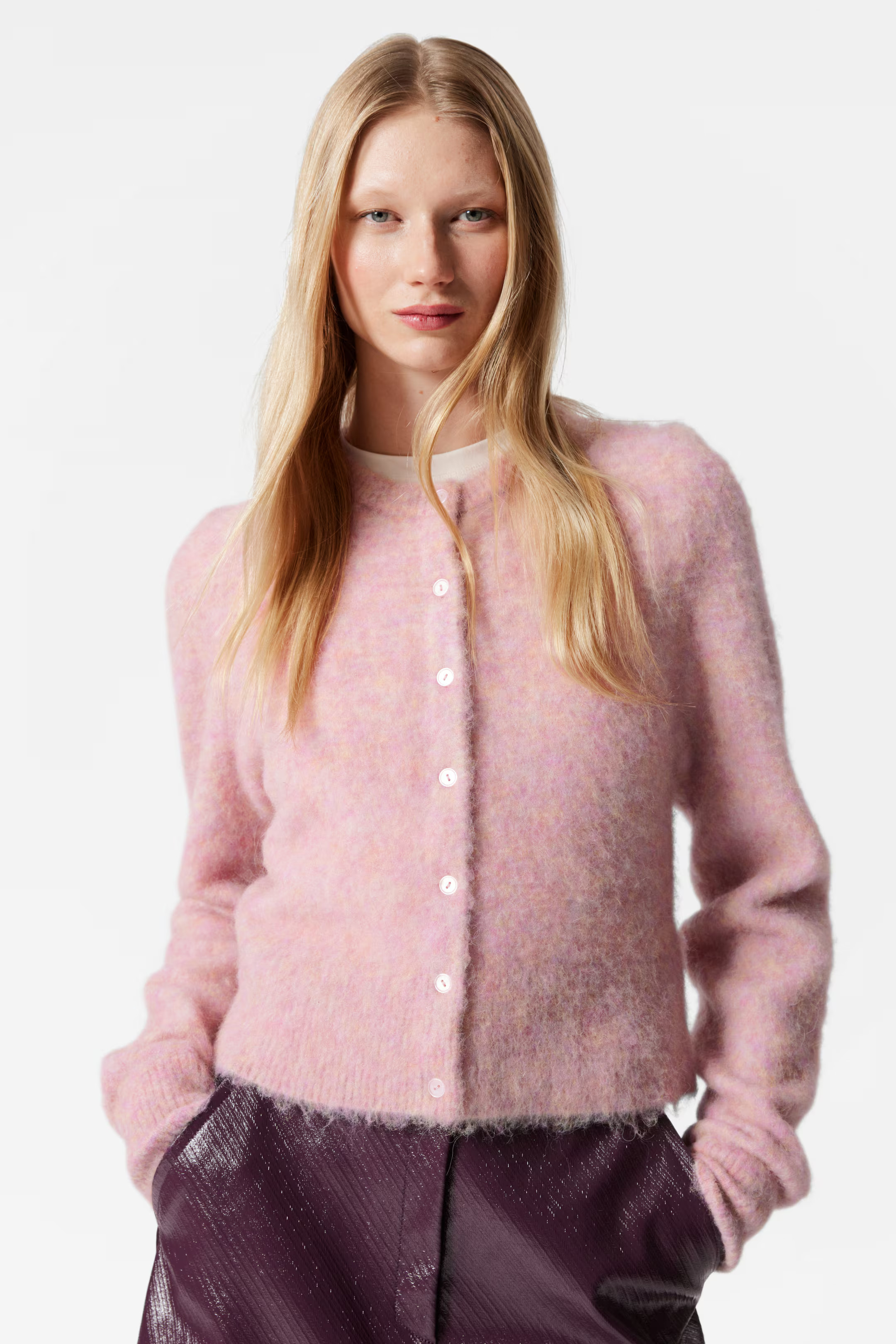 Strickjacke aus Alpaka-Mix - Hellrosa - Ladies | H&M DE | H&M (DE, AT, CH, NL, FI)