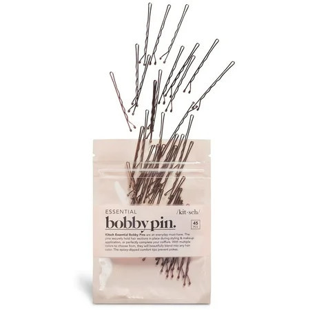 Kitsch Mini Bobby Pins for Women Hair - Bobby Pins for Styling & Sectioning, 45 Pcs (Brown) | Walmart (US)