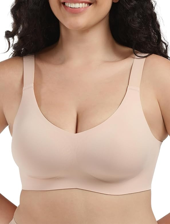 Seamless Bra Jelly Strip Lift Support Wireless Bra Ultra-Comfort Sleep T-Shirt Bra Busty Everyday... | Amazon (US)