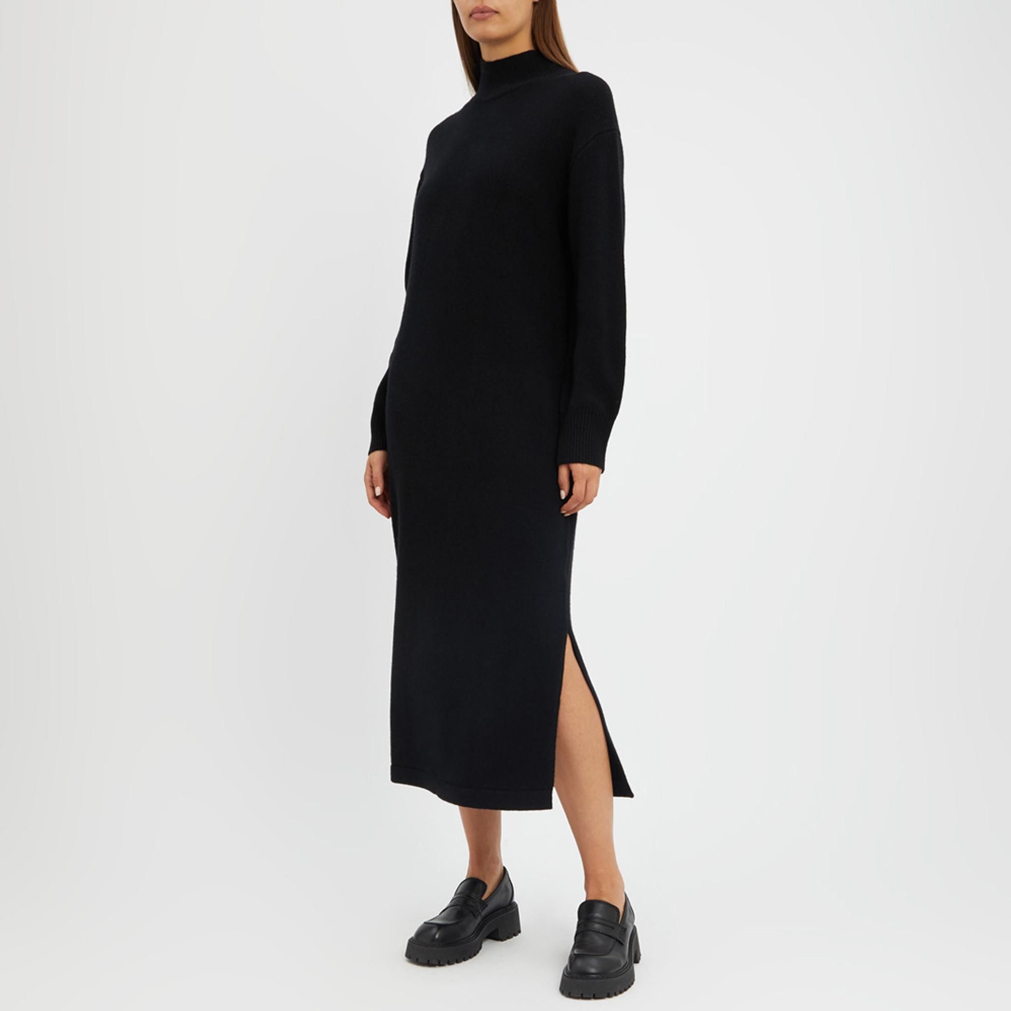 Black Cashmere Blend Knitted Dress | BrandAlley