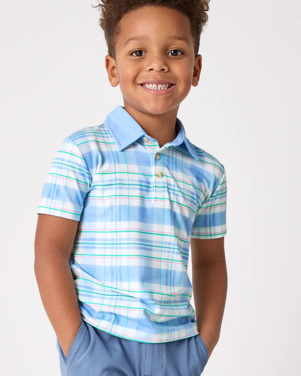 Springtime Plaid Polo Shirt | Little Sleepies