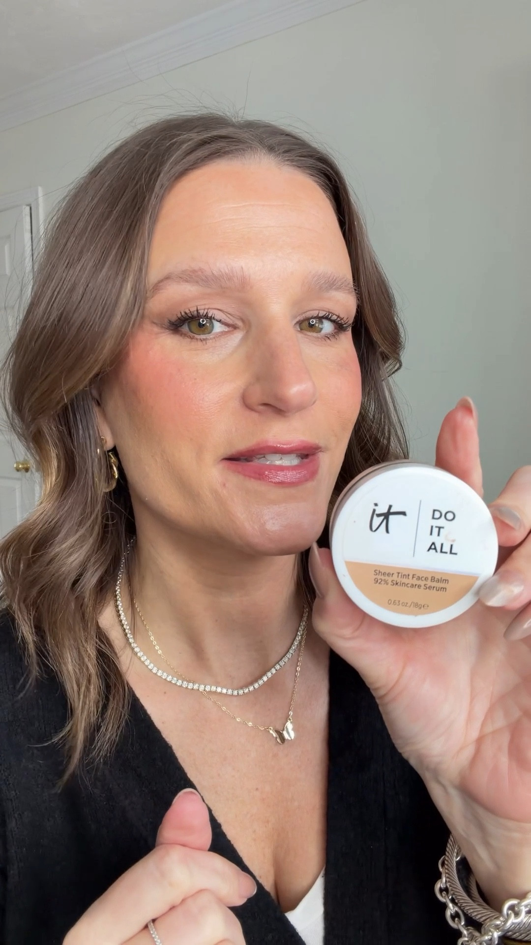 This skin balm is so good! I’ve talked about how much I love  the It Cosmetics So It All Sheer Face Balm and know you’ll love it too. It’s gives a natural sheer coverage that makes you skin appear hydrated. I’m in the shade light/medium warm.


#LTKgrwm #LTKBeauty #LTKOver40