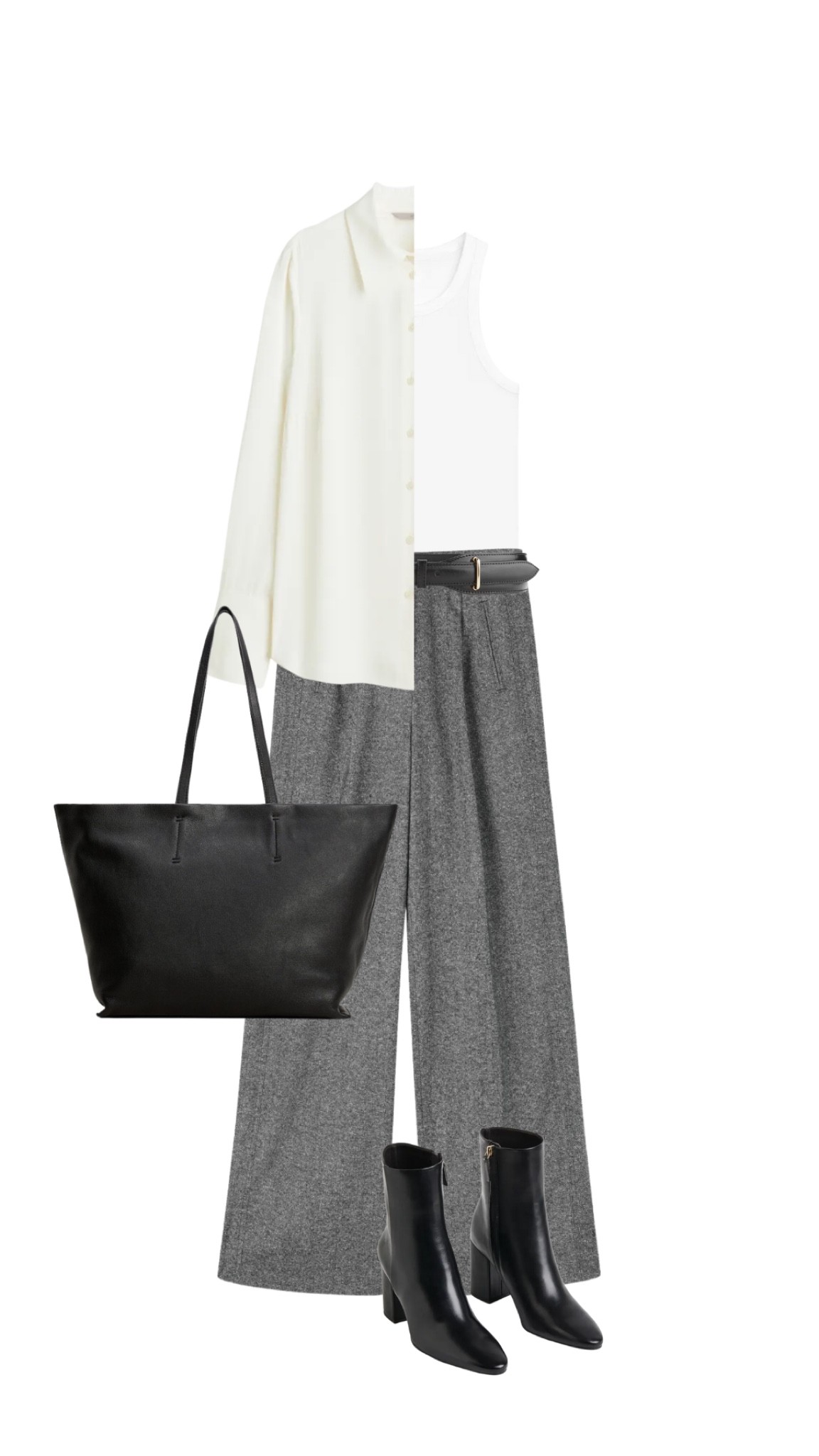 Perfect office workwear outfit for autumn. Thick but lightweight trousers, paired with a white shirt layered over a vest top. Pair with your favourite belt & boots.

Link to exact trousers is on my Instagram highlights xx

#LTKeurope #LTKfit #LTKworkwear