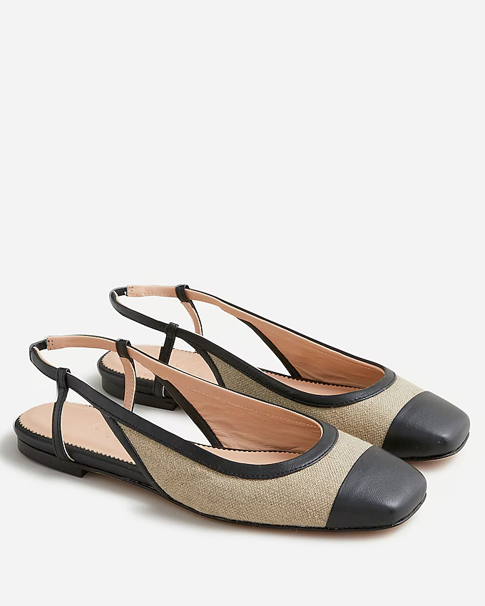Anya slingback flats in Italian linen | J. Crew US