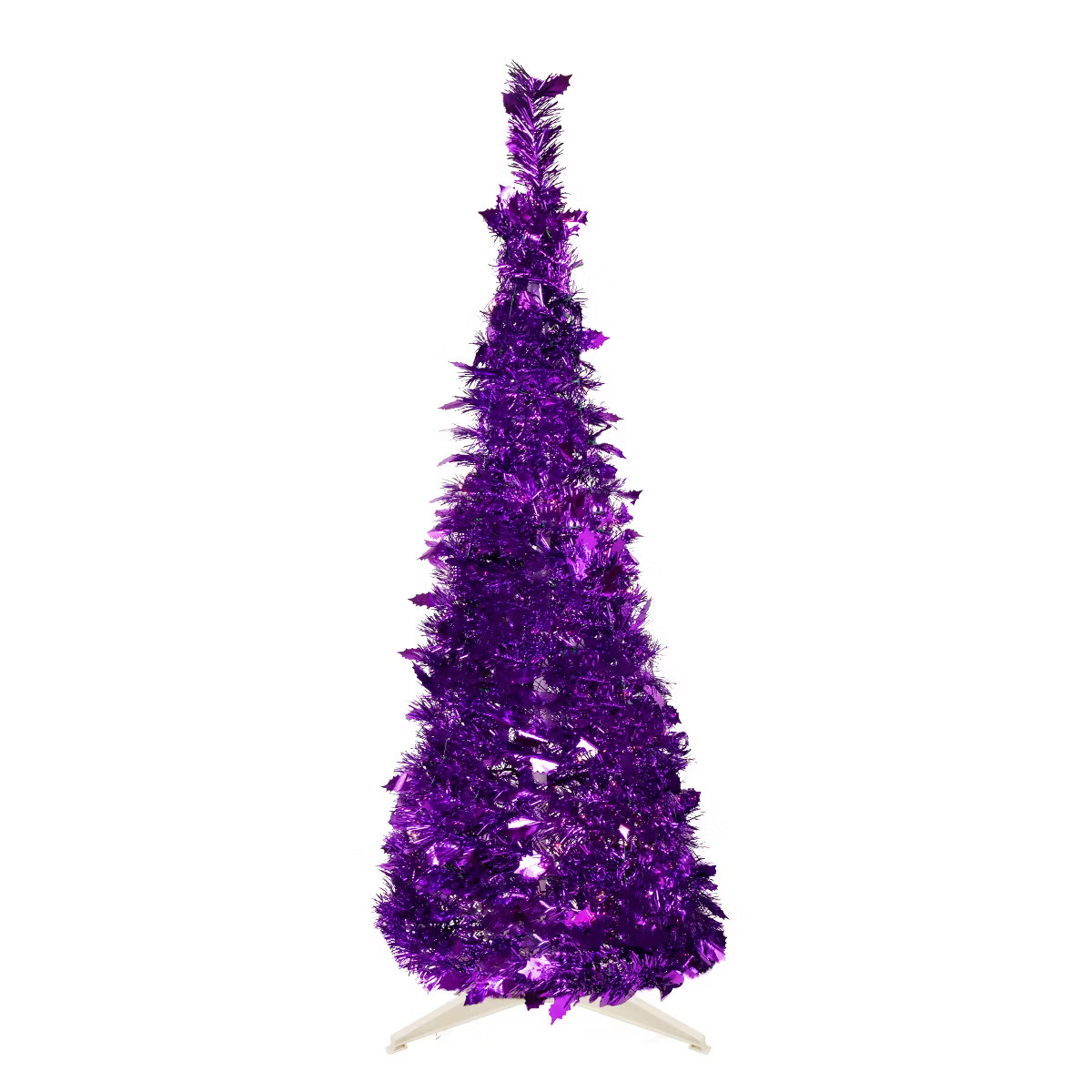 Northlight 6' Purple Tinsel Pop-Up Artificial Christmas Tree, Unlit | Target