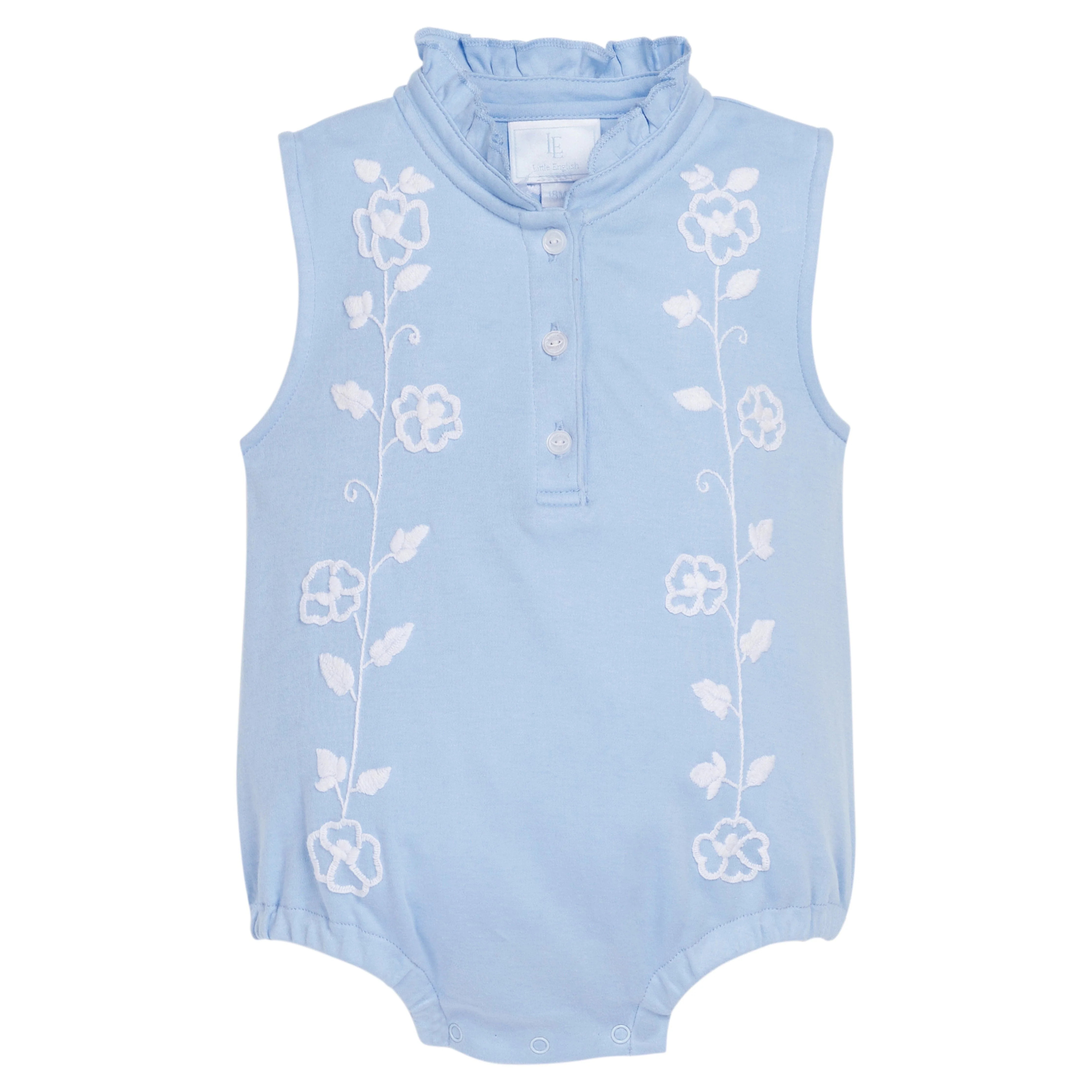 Embroidered Sleeveless Hastings Bubble - Light Blue | Little English
